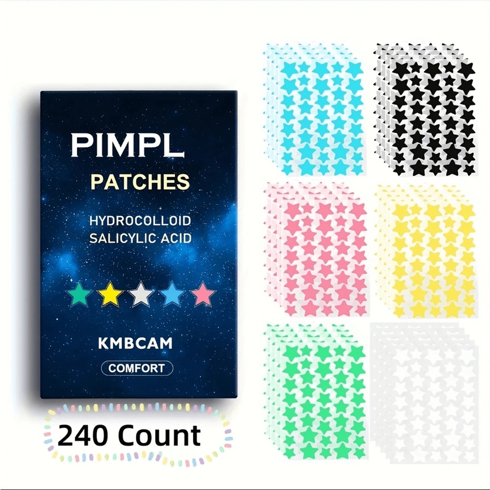 240pcs Star-Shaped Pimple Patches (6-Colors)